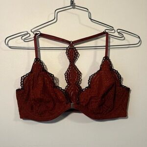 Free People Slow Dance Lace Bralette in Rich Burgundy